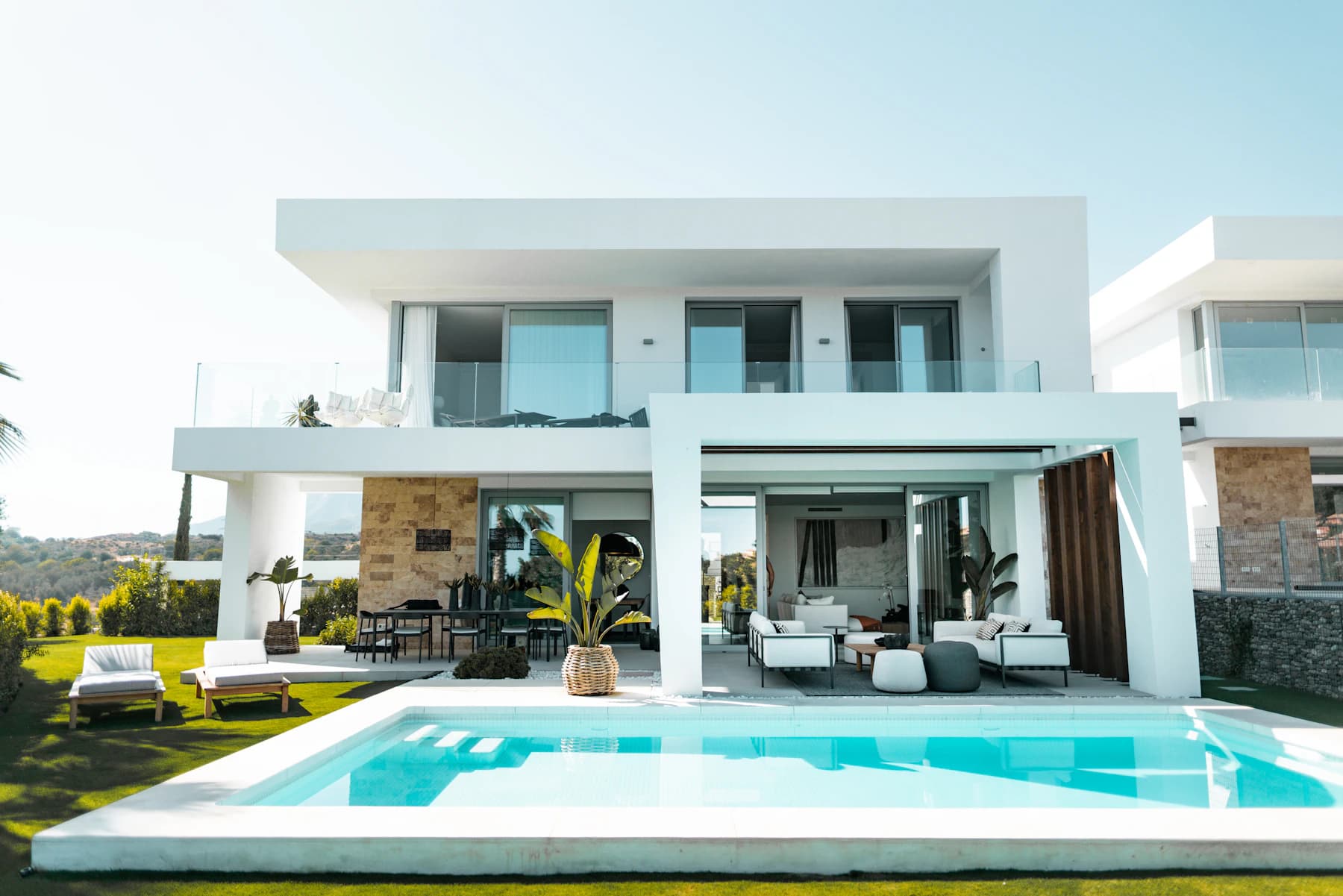 Illustrative modern home with generous garden and architectural lines